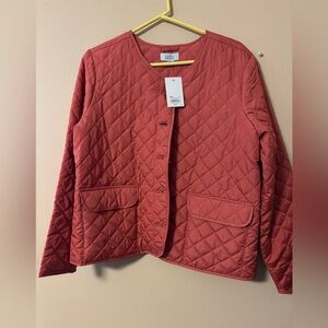 Croft & Barrow Red Puffer Jacket Lightweight Quilted Design